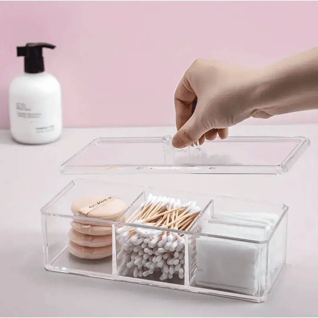 Porta Algodão e Cotonete ClearOrganize