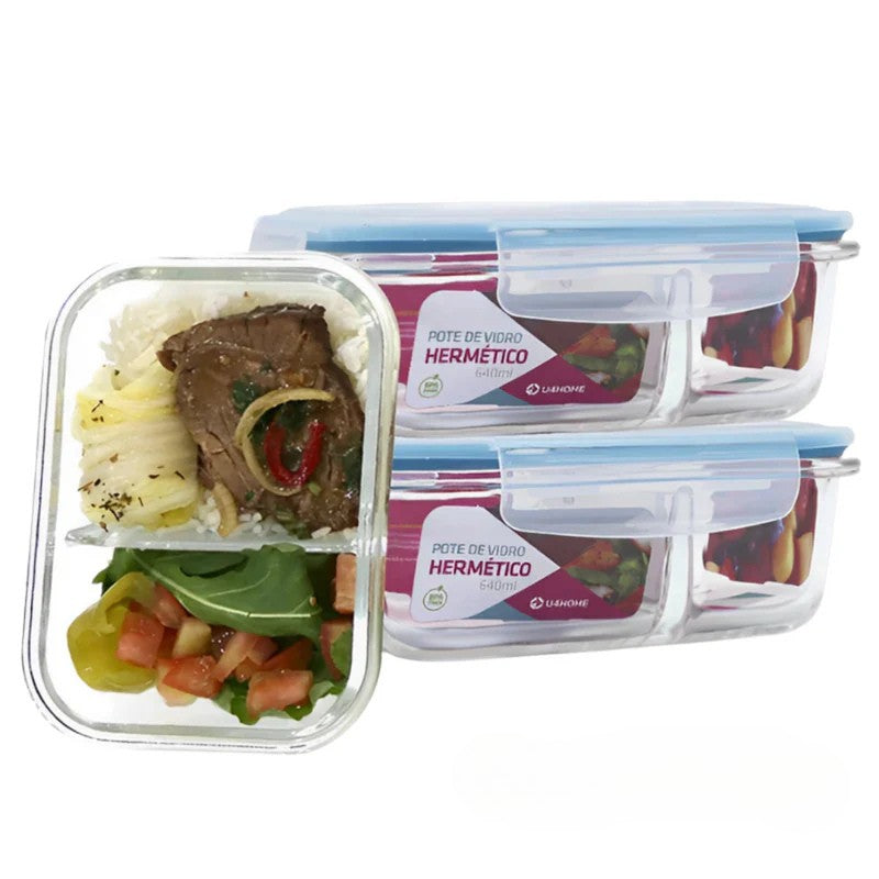 Kit 20 Potes Herméticos de Vidro + 10 Copos de Vidro Aruba de Brinde