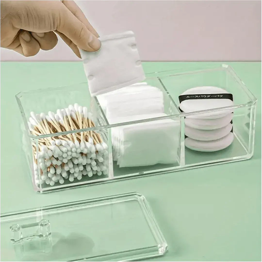 Porta Algodão e Cotonete ClearOrganize