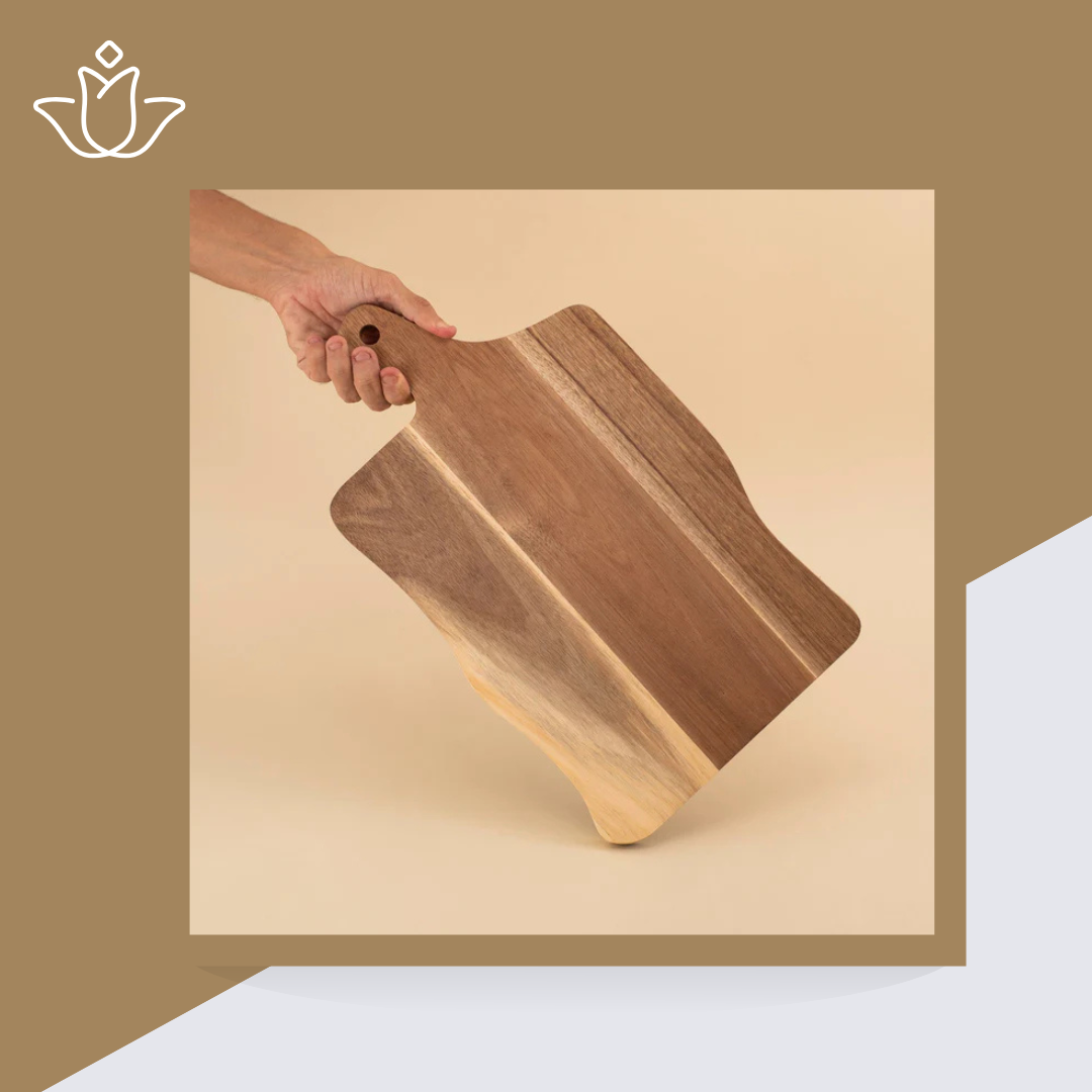 Tábua de Corte de Acácia Rústica 43cm
