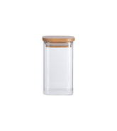 Pote de Mantimentos Quadrado Flat 250ml com Tampa de Bambu