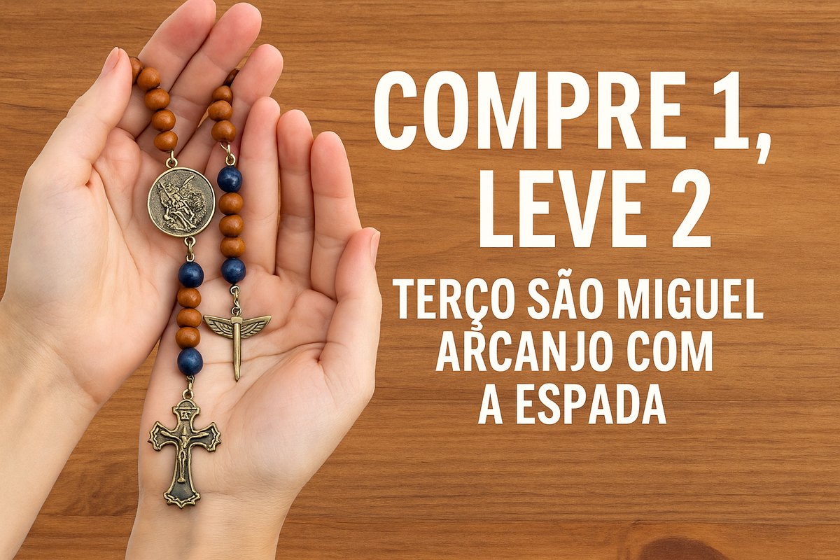 (COMPRE 1 LEVE 2) Terço São Miguel Arcanjo, com a espada.