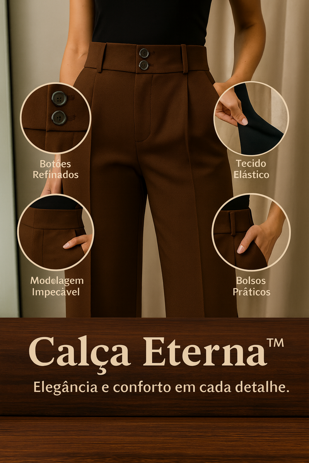 (COMPRE 2 LEVE 3) Calça Eterna™- Elegância e Conforto em Cada Detalhe