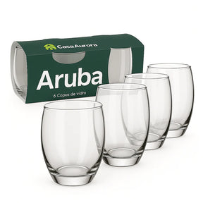 Kit 20 Potes Herméticos de Vidro + 10 Copos de Vidro Aruba de Brinde