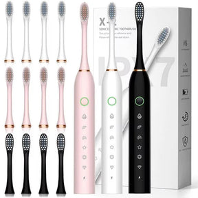 Kit 3 Escova de Dentes Elétrica, Impermeável, Recarregável+ Brinde Irrigador Limpador Bucal