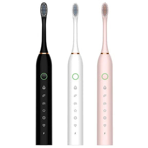 Kit 3 Escova de Dentes Elétrica, Impermeável, Recarregável+ Brinde Irrigador Limpador Bucal