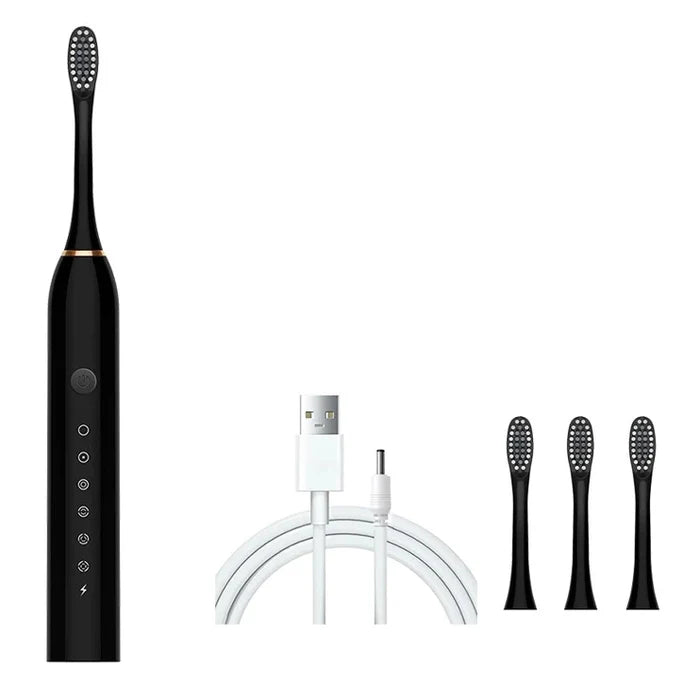 Kit 3 Escova de Dentes Elétrica, Impermeável, Recarregável+ Brinde Irrigador Limpador Bucal