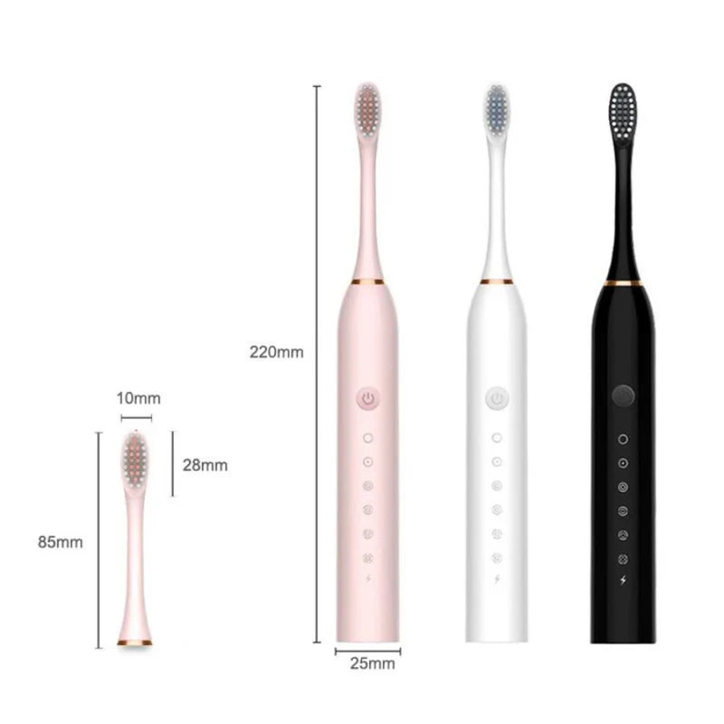 Kit 3 Escova de Dentes Elétrica, Impermeável, Recarregável+ Brinde Irrigador Limpador Bucal