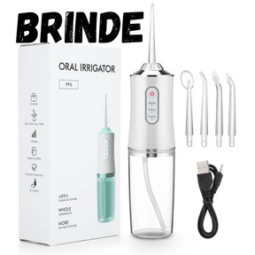 Kit 3 Escova de Dentes Elétrica, Impermeável, Recarregável+ Brinde Irrigador Limpador Bucal
