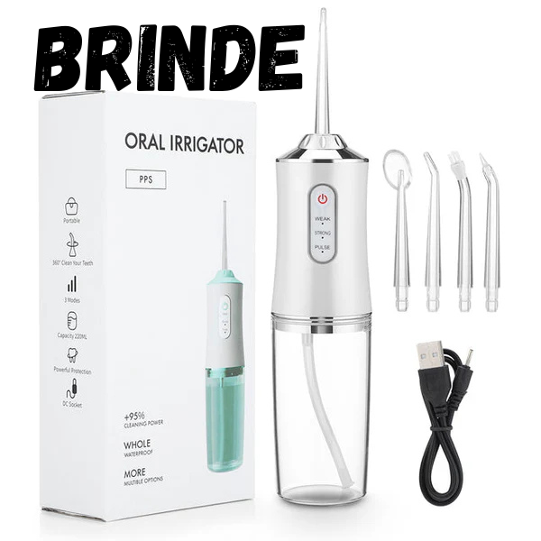 Kit 3 Escova de Dentes Elétrica, Impermeável, Recarregável+ Brinde Irrigador Limpador Bucal