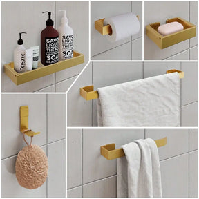 Kit De Acessórios Para Banheiro Dourado 6 Peças