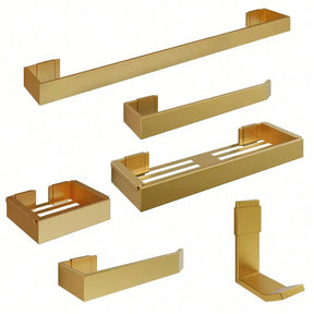 Kit De Acessórios Para Banheiro Dourado 6 Peças